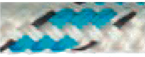 Allcord-18, dubbel gevlochten schootlijn, &Oslash;8mm, wit met blauw/zwarte merkdraad, 200m - Al1808 b - AL1808/BL