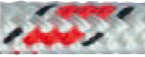 Allcord-18, dubbel gevlochten schootlijn, &Oslash;12mm, wit met rood/zwarte merkdraad, 200m - Al1812 r 1 - AL1812/RO
