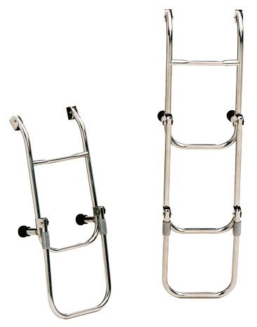 Stainless Steel Bathing Ladder, 4-Steps, With Adjustable Transom Support, Unfolded 260x1030mm, Tube &Oslash;20mm - C7075 01 - C7075