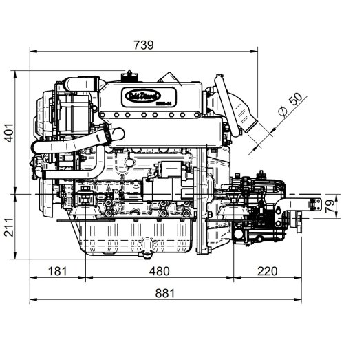 Sol&eacute; Schiffsdiesel Mini 44 Mit Technodrive Wendegetriebe Tmc60p, R=1.55:1 - E 1229 01 1 - 9022041