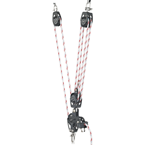 Antal Gro&szlig;schotsystem, 6:1 Kontrolle, f&uuml;r &Oslash;12mm Schot, mit Scheiben &Oslash;75 & 60mm, SWL 1000kg - E675 - E6/75