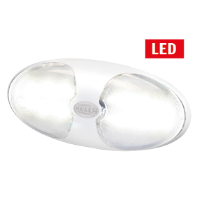 Hella DuraLED 12 LED, met schakelaar, wit huis, IP67 - Gp 041394 - 9041395