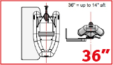 Hurley H2O Davit System 36" Mount Hard Bottom White w/foot plate to perm.mount to swim platform - H2o 36 72dpi 1 - 9084627