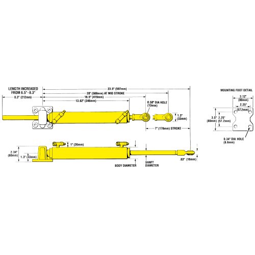 SeaStar Cilinder 82kgm voor hydraulisch inboard stuursysteem (BA150-7ATM) - Hc5314 3 01 72dpi - HC5314-3