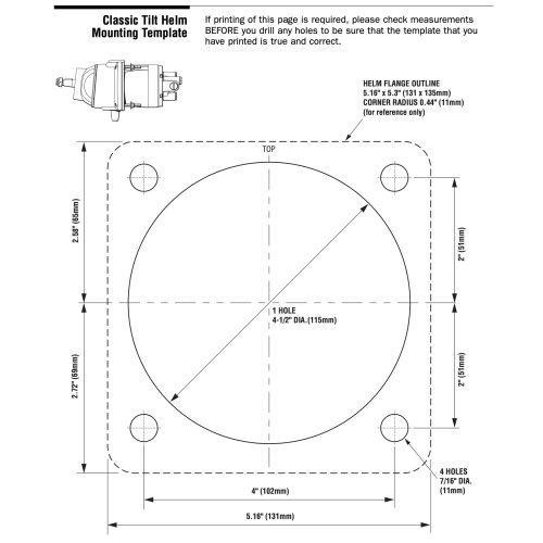 SeaStar hydraulische Steuerkopf Classic Tilt ORB - Hh6541 4 zeichnung - HH6541-4