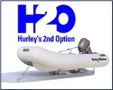 Hurley H2O Davit System 10" Mount Soft Bottom White w/foot plate to perm. mount to swim platform - Hurley h2o 72dpi - 9084624