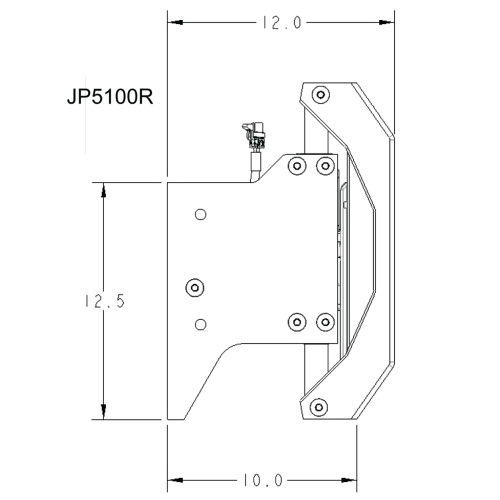 SeaStar Electro hydraulic Jack Plate powerlift, 10" set-back - Jp5100r dims 72dpi - JP5100R