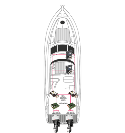 KE-4XG Motorbedieningssysteem outboard -SET-