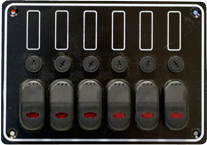Aluminium schakelpaneel, 12V, 133x190mm, 6-schakelaars - L0610067 72dpi - L0610067
