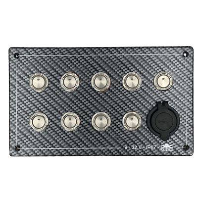 Schalttafel, Polycarbonat In Carbon-Optik, 9-32v, Wasserdicht Ip67; Abm.207x123mm - L0680108 1 - L0680108
