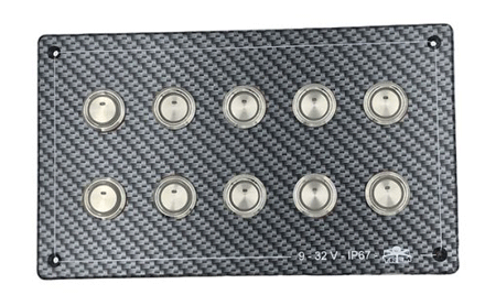 Schalttafel, Polycarbonat In Carbon-Optik, 9-32v, Wasserdicht Ip67 Abm. 207x123mm - L0680109 - L0680109