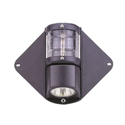Combinatie top-/deklicht, mastmontage, 12V/10W, 225&deg;, zwart huis met heldere lensen - L4400100 72dpi - L4400100