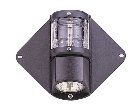 Topp-/Decklicht Kombination, Mastmontage, 12v/10w 225&deg;, Schwarzes Geh&auml;use, Klare Linse - L4400100 72dpi - L4400100
