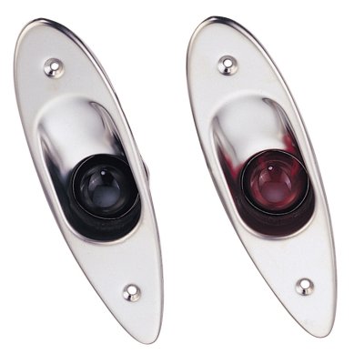 Navigation Lights Set For Port-/Starboard (Side Built-In Mount) 12v/6w, Red/Green Lens - L4400195 72dpi - L4400195