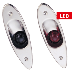 Led Positionlaternen-Satz F&uuml;r Back-/Steuerbord (Einbau) 12v, Niro Geh&auml;use, Rote/Gr&uuml;ne Linse - L4400195 - L4400196