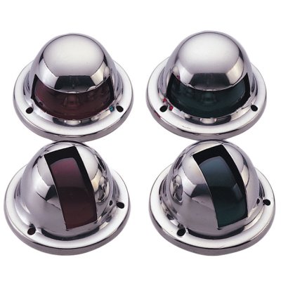 Positielantaarnset voor bak-/stuurboord, zij-opbouw, 12V/3W, RVS huis met rode/groene lens - L4400199 72dpi - L4400199