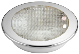 Plastic 2-Color Led Ceiling Light With Stainless Steel Cover, &Oslash;155mm, Built-In, 8-30v, Led 1x 3w + 10x Top Red, Warm White, Ip67 - L4400615 72dpi - L4400615
