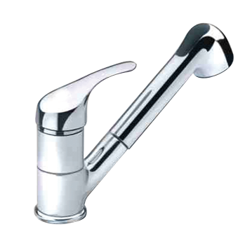 Verchroomde 1-hendel-mengkraan met uitneembare handdouche, aansluiting 3/8", 195x125x148mm, slanglengte 1.17m - N0102251 new72dpi - N0102251