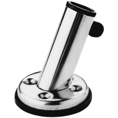 RVS vlaggenstokhouder met voetplaat 45&deg;, binnenmaat &Oslash;22mm - N2160000 72dpi - N2160000