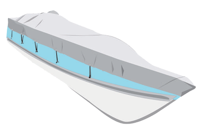 Dekzeil maat L, zilvergrijs, bootlengte 550-610cm, bootbreedte 265cm - O2226610 01 72dpi - O2226610