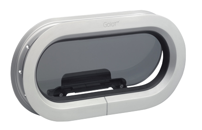 Go&iuml;ot Patrijspoort, openklapbaar, model 'Opal 04', voor wanddikte 5-33mm, buitenmaat 649x193mm - Opal satin openklapbaar1 2 - 73105269