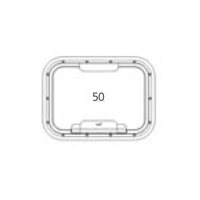 Go&iuml;ot Patrijspoort, openklapbaar, model 'Opal 50', voor wanddikte 5-33mm, buitenmaat 369x273mm - Opal satin openklapbaar50 - 73105126