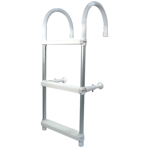 Aluminum Bathing Ladder With Mounting Hooks, 4-Steps, Adjustable Transom Supports, L=1160mm - S0125004 72dpi - S0125004
