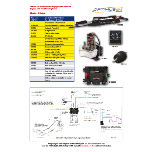 Seastar Set Optimus Eps F&uuml;r 1 Motor & 1 Steuerstand - Seteps01 2 - SETEPS01