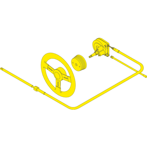 SeaStar Light Duty systeem met kabel 12' (3.66m) + stuur Riviera zwart - Ss13806 01 72dpi - SS13812