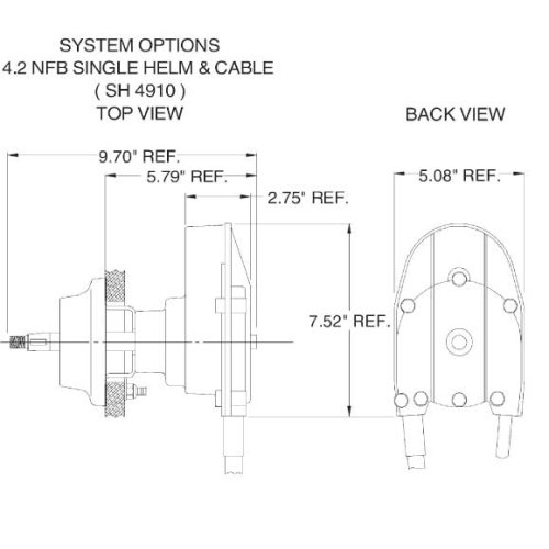 Seastar 'Nfb' (No-Feedback) 4.2 Rotary Steuersystem Mit Kabel 7' (2.13m) - Ss14707 01 72dpi - SS14707