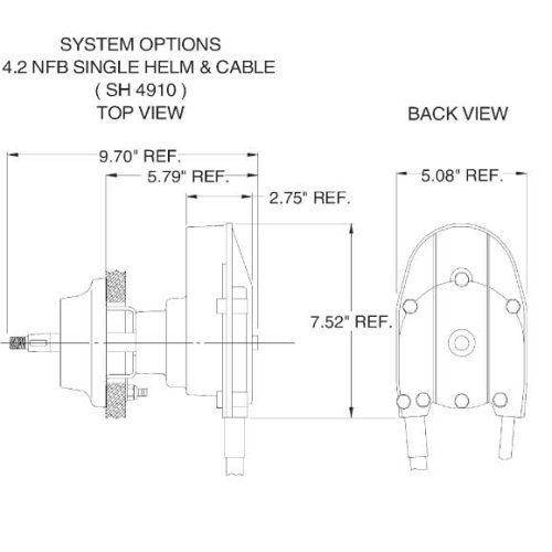 SeaStar 'NFB' (no-feedback) 4.2 Rotary stuursysteem met kabel 8' (2.44m) - Ss14708 03 - SS14708