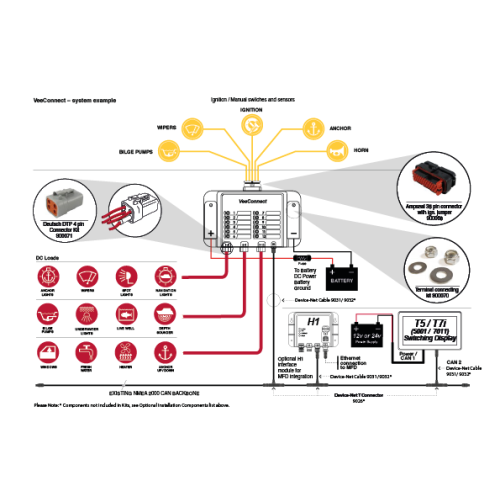 Veethree VeeConnect Electronic Circuit Breaker (ECBU) incl. install. components (6003) - Veeconnect schema 72dpi - 71870E